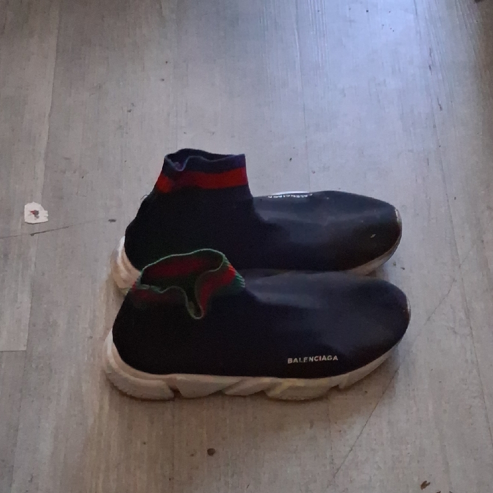 Balenciaga Men's Navy and White Sock Sneakers